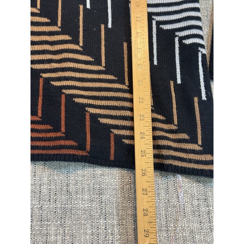 Nic + Zoe Womens Hazy Stripe Lightweight Sweater. Size Medium Brown White Black - Picture 2 of 11